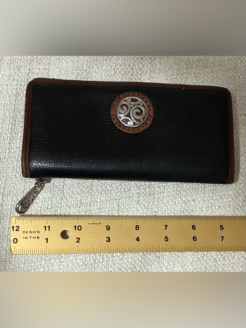 Brighton Vintage EuC Black & Brown Leather Continental Wallet - Picture 6 of 16